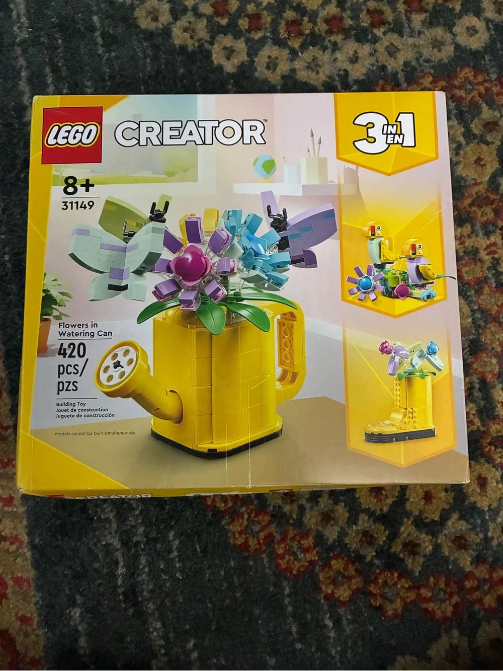 LEGO Creator Yellow Watering Can with Purple, Blue and Green Flowers